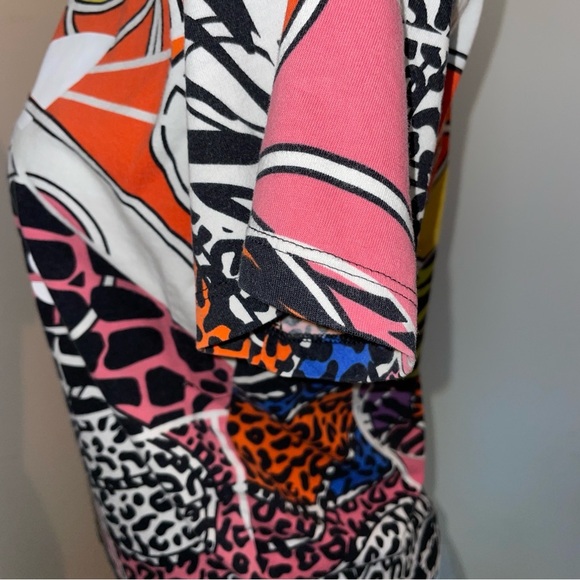 Adidas Tee Short Sleeve Crew Neck Cotton Orange Green Pattern Womens Small - Picture 6 of 8